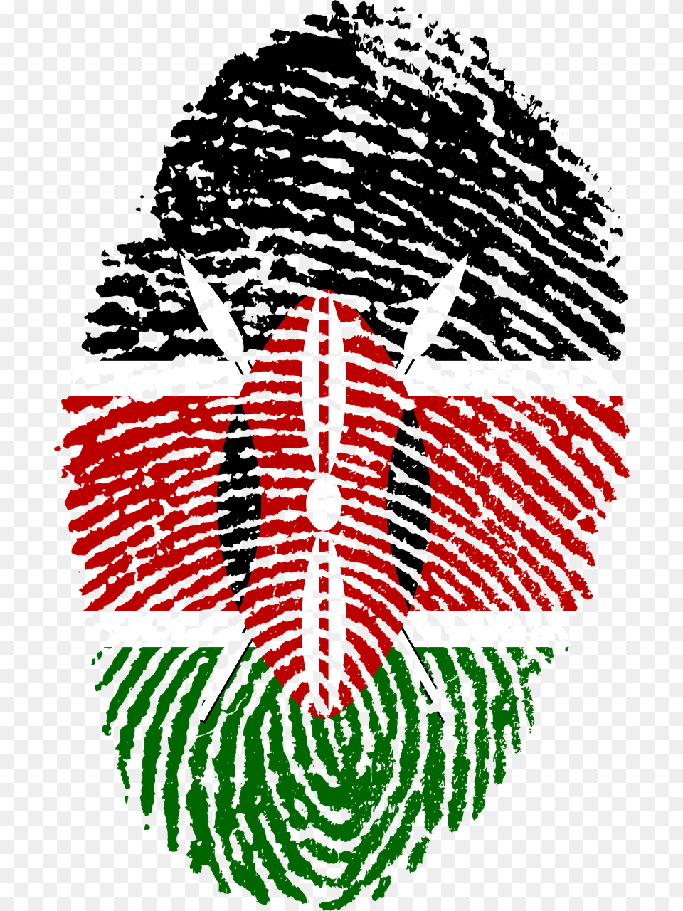 Kenya Flag Fingerprint Photo Kenyan Flag, Emblem, Symbol, Logo, Electronics Png Image