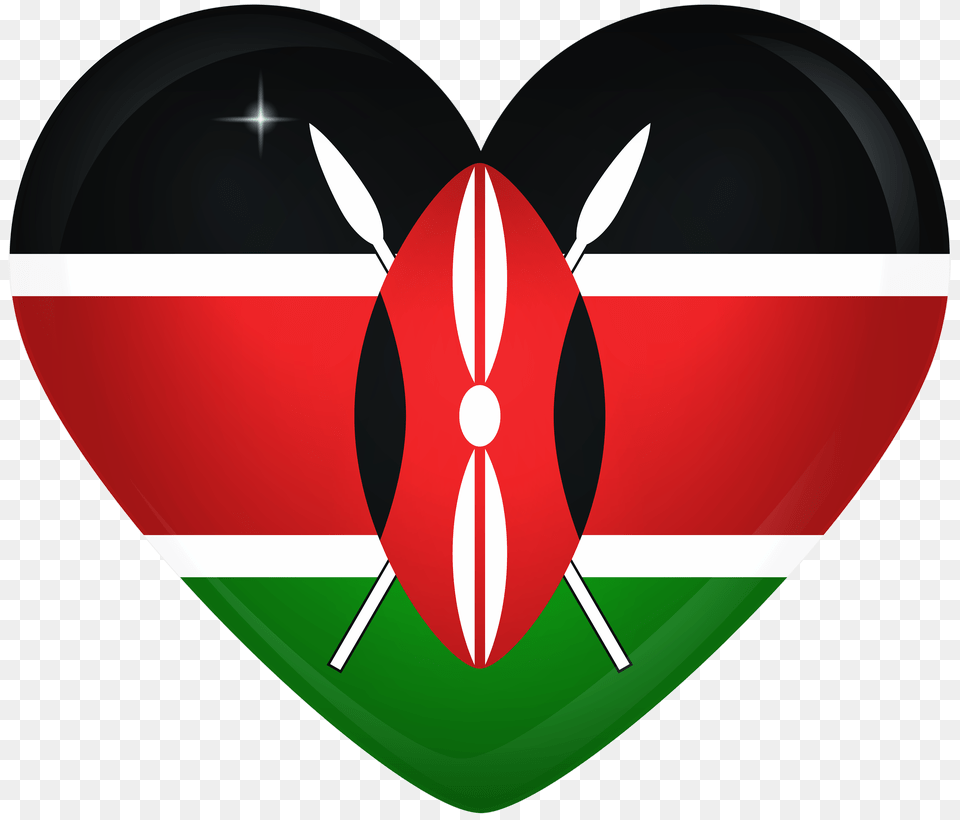 Kenya Large Heart, Logo, Animal, Fish, Sea Life Png Image