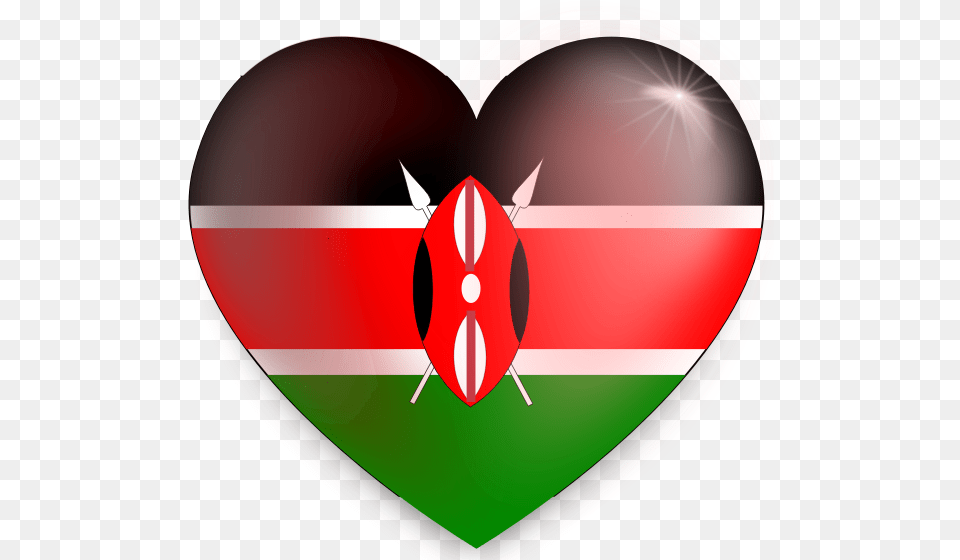 Kenyan Flag Heart Vector Disk Png Image