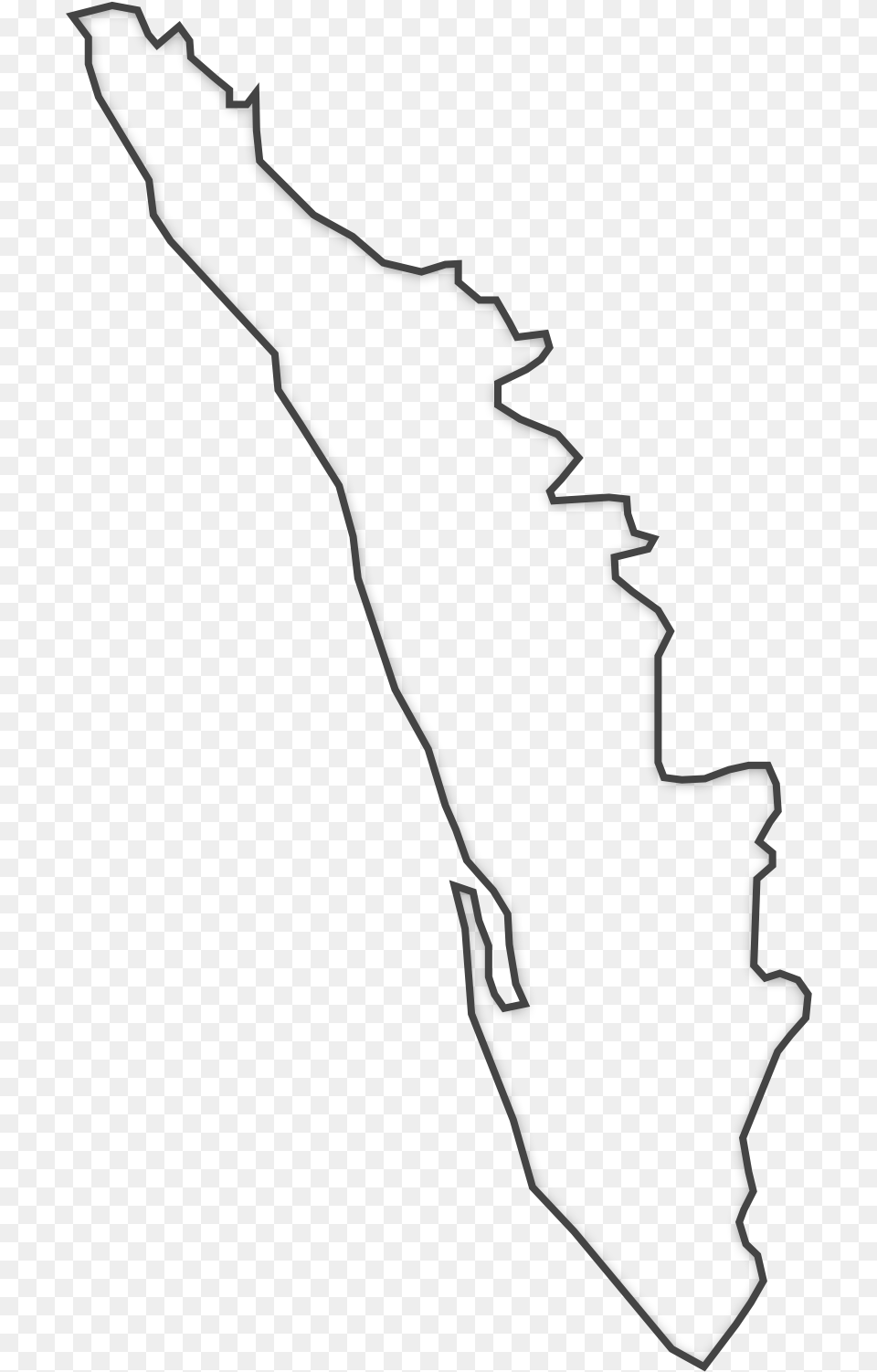 Kerala Map Line Art, Silhouette, Person, Outdoors Free Png