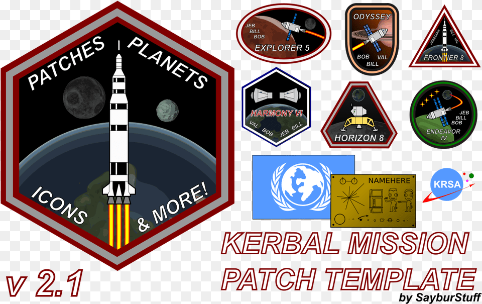 Kerbal Mission Patch Template V2 Kerbal Space Program Patch, Weapon, Person Free Transparent Png