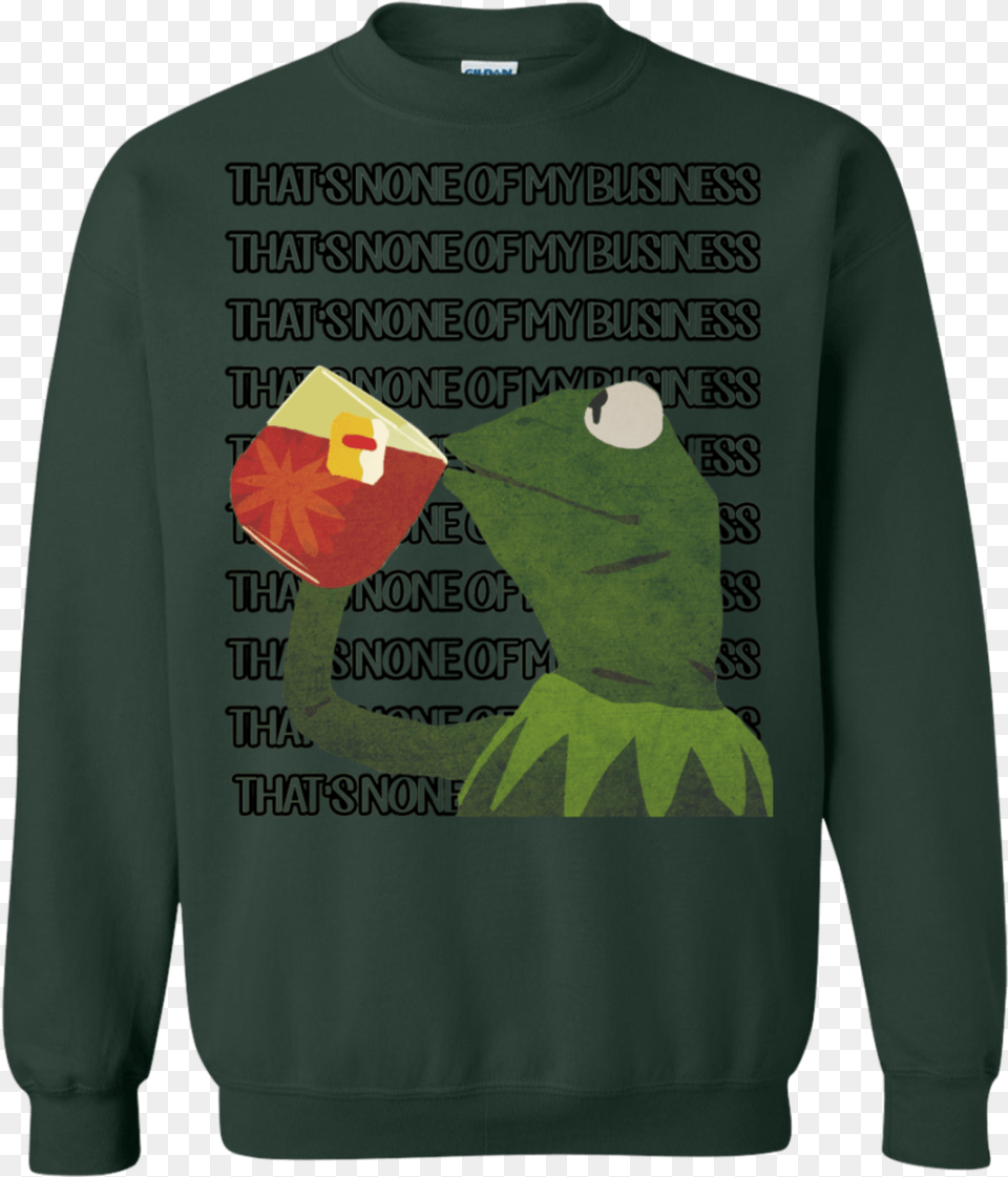 Kermit, Clothing, Hoodie, Knitwear, Sweater Png