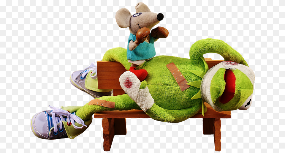 Kermit Mouse Stuffed Animal Boxing Match Injured Kermit, Shoe, Clothing, Footwear, Toy Free Png Download