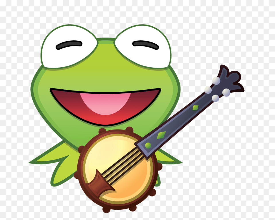 Kermit The Frog Disney Emoji Blitz Muppets Sticker, Musical Instrument, Banjo Png Image
