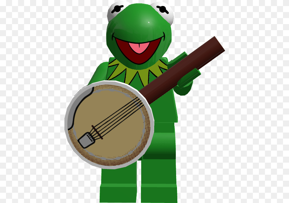 Kermit The Frog Lego Kermit The Frog, Musical Instrument, Banjo, Helmet, Person Free Png Download