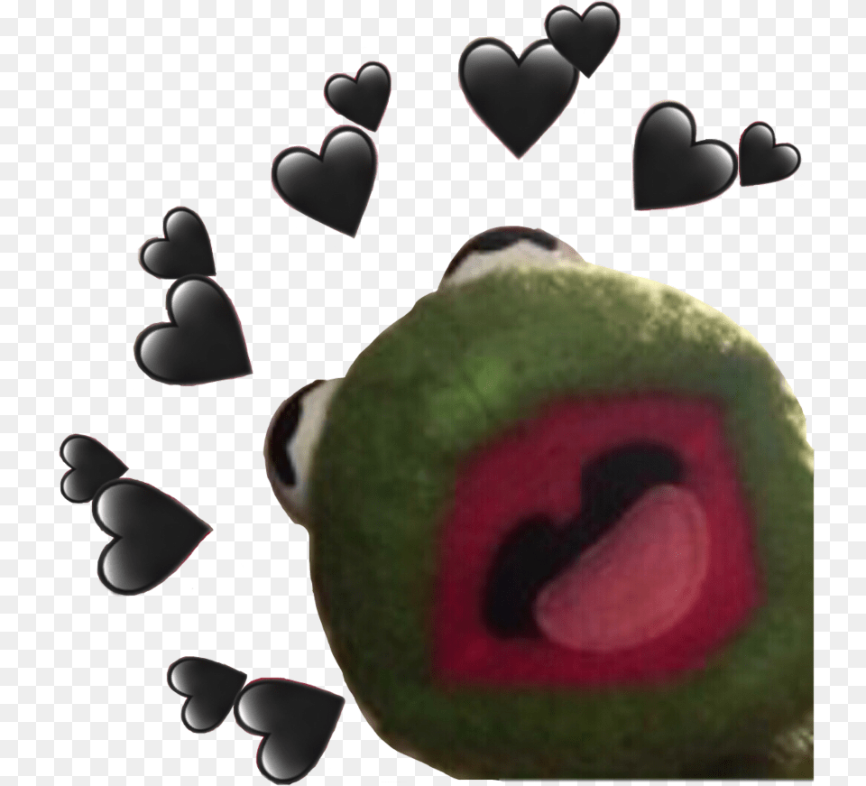 Kermit Tumblr Black Hearts Trend Use It Kermit The Frog Hearts, Annonaceae, Plant, Tree, Food Png
