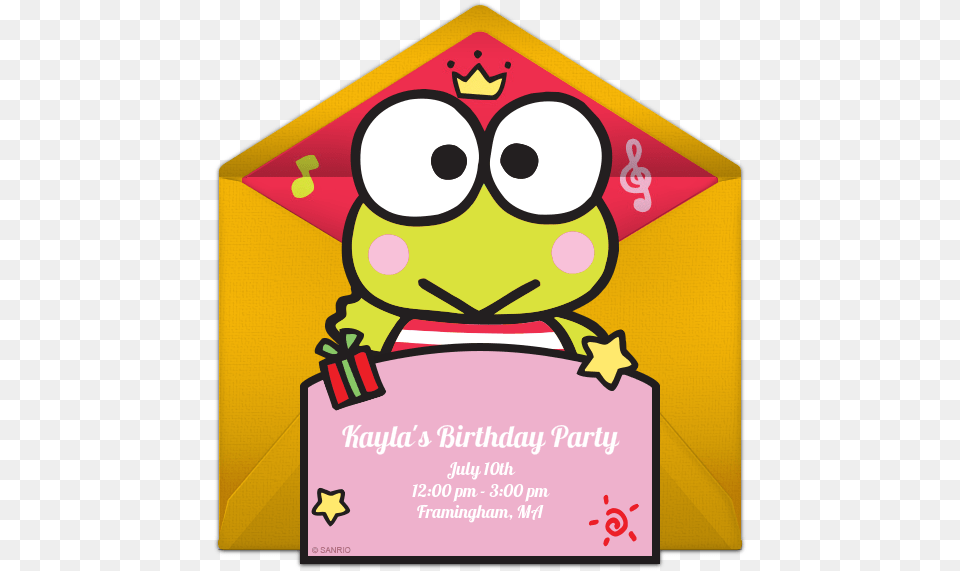 Keroppi Online Invitation Punchbowlcom Keroppi Chineses New Year, Envelope, Greeting Card, Mail, Advertisement Png Image