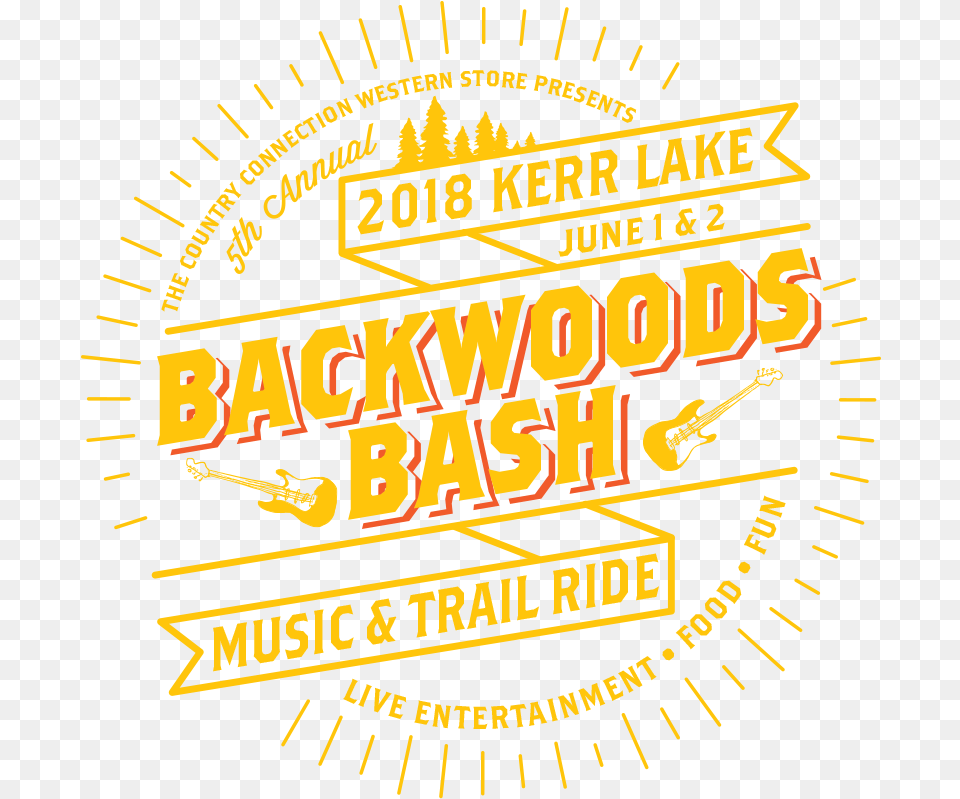 Kerr Lake Backwoods Bash Music Festival Music, Advertisement, Poster, Guitar, Musical Instrument Free Png