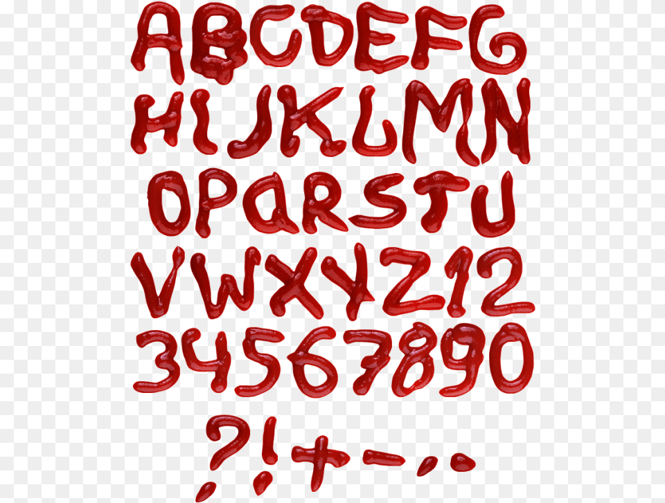 Ketchup Red Font Transparent Red Alphabet Fonts, Text, Food, Dynamite, Weapon Png Image