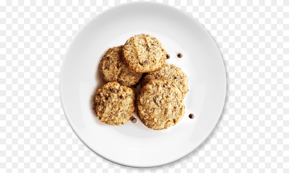 Keto Chocolate Chip Cookies On Plate Chocolate Cookies On Plate, Food, Sweets, Bread, Food Presentation Png