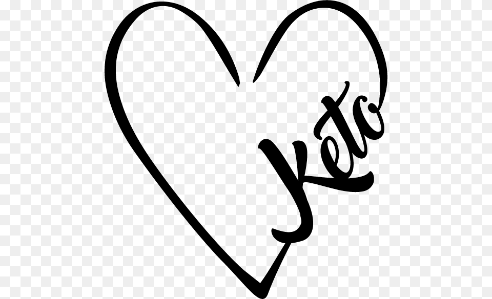 Keto Heart Digital Download Only Heart, Handwriting, Text, Stencil Png