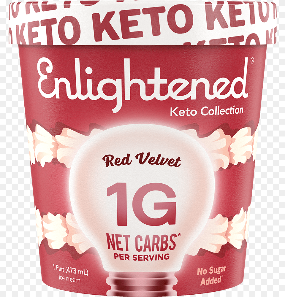 Keto Red Velvet Pint Enlightened Keto Red Velvet, Cream, Dessert, Food, Ice Cream Free Transparent Png