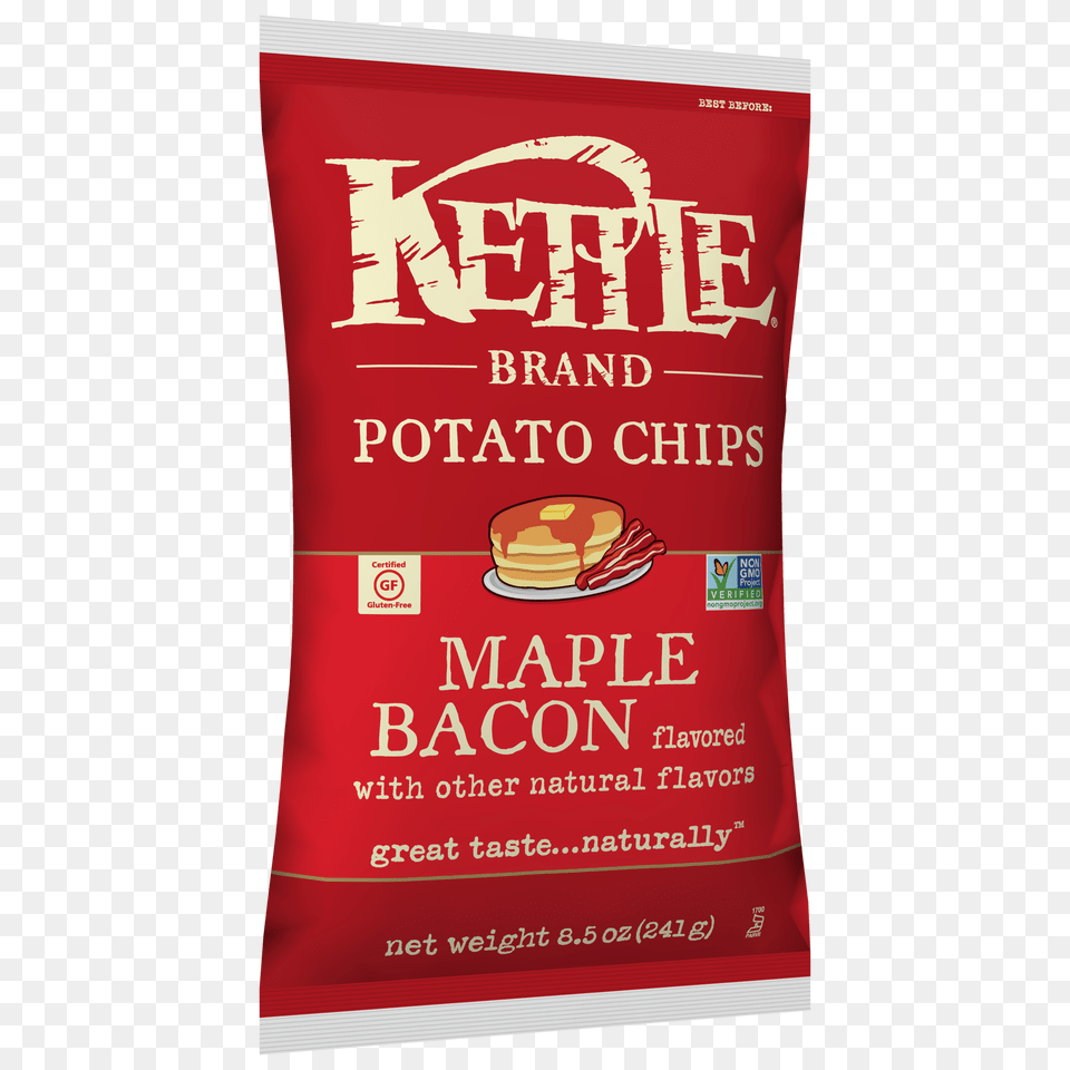 Kettle Brand Maple Bacon Potato Chips Oz, Burger, Food, Ketchup, Advertisement Png Image