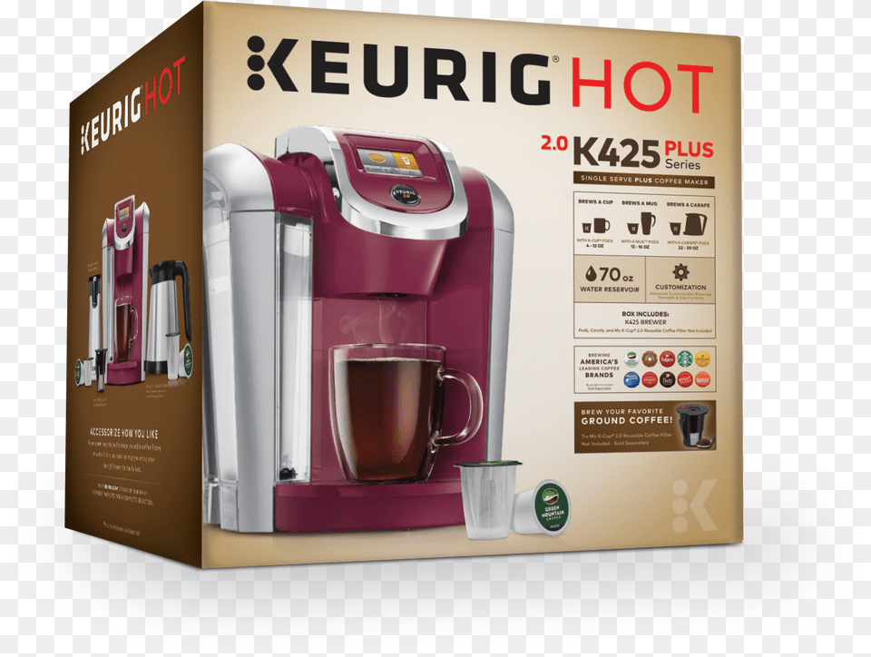 Keurig K425 Single Serve K Cup Pod Coffee Maker Vintage, Appliance, Device, Electrical Device, Mixer Png