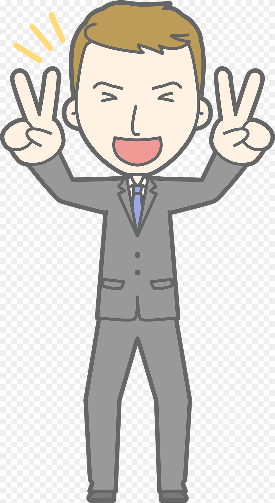 Kevin Businessman Is Giving V Sign Clipart, Clothing, Suit, Formal Wear, Face Free Png
