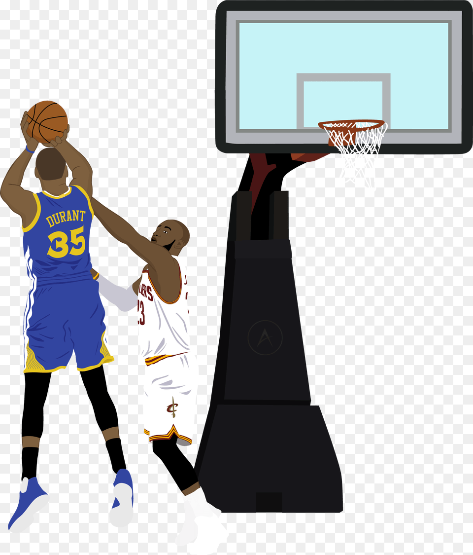 Kevin Durant Cartoon Shooting, Hoop, Person, Ball, Sport Free Png