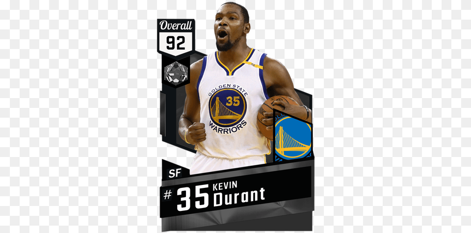 Kevin Durant Golden State Warriors New, Shirt, Clothing, Sport, Person Png