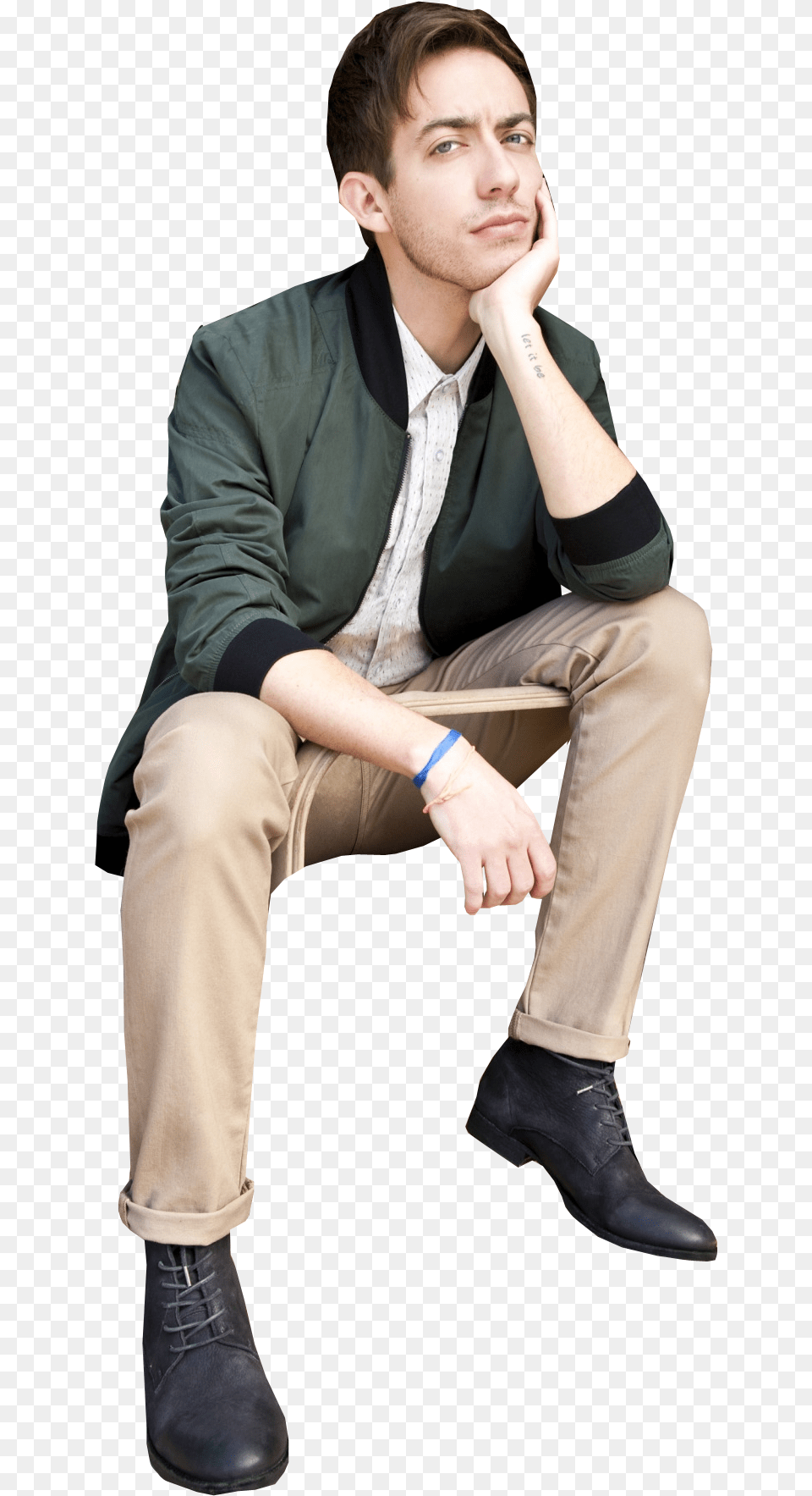 Kevin Mchale Pic Sitting, Shoe, Person, Footwear, Clothing Free Png Download