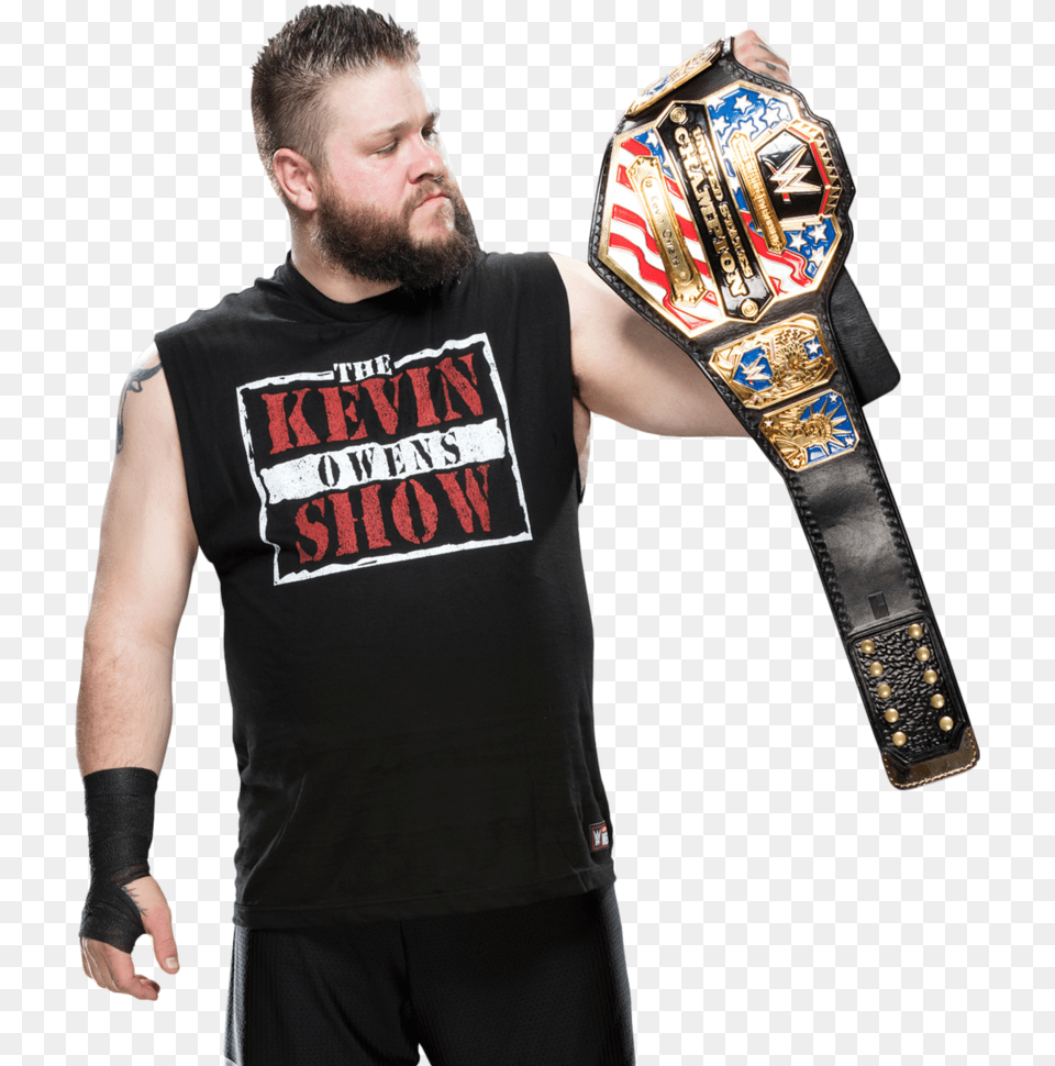 Kevin Owens United States Champions, T-shirt, Clothing, Adult, Person Png