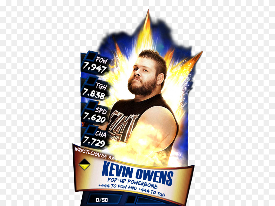Kevinowens S3 14 Wrestlemania33 Wrestlemania 33 Wwe Supercard, Advertisement, Poster, Adult, Male Png Image