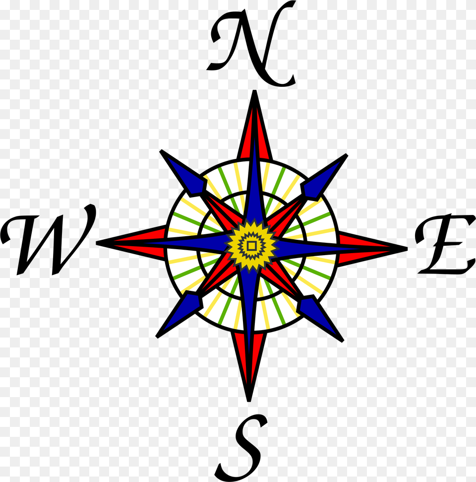 Key And Compass Rose Free Transparent Png