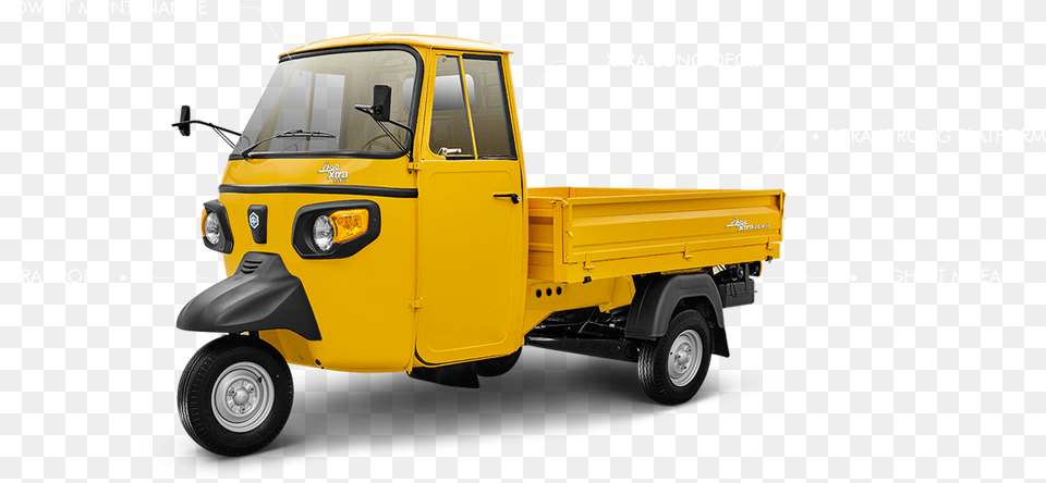 Key Features Yellow Ape Auto, Pickup Truck, Transportation, Truck, Vehicle Png Image