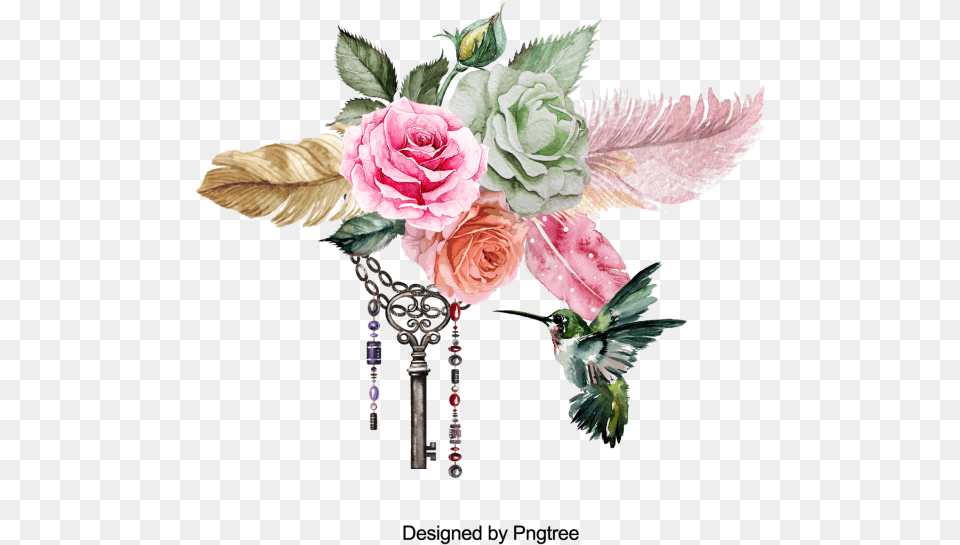 Key Floral Watercolor, Rose, Plant, Flower Bouquet, Flower Arrangement Free Transparent Png