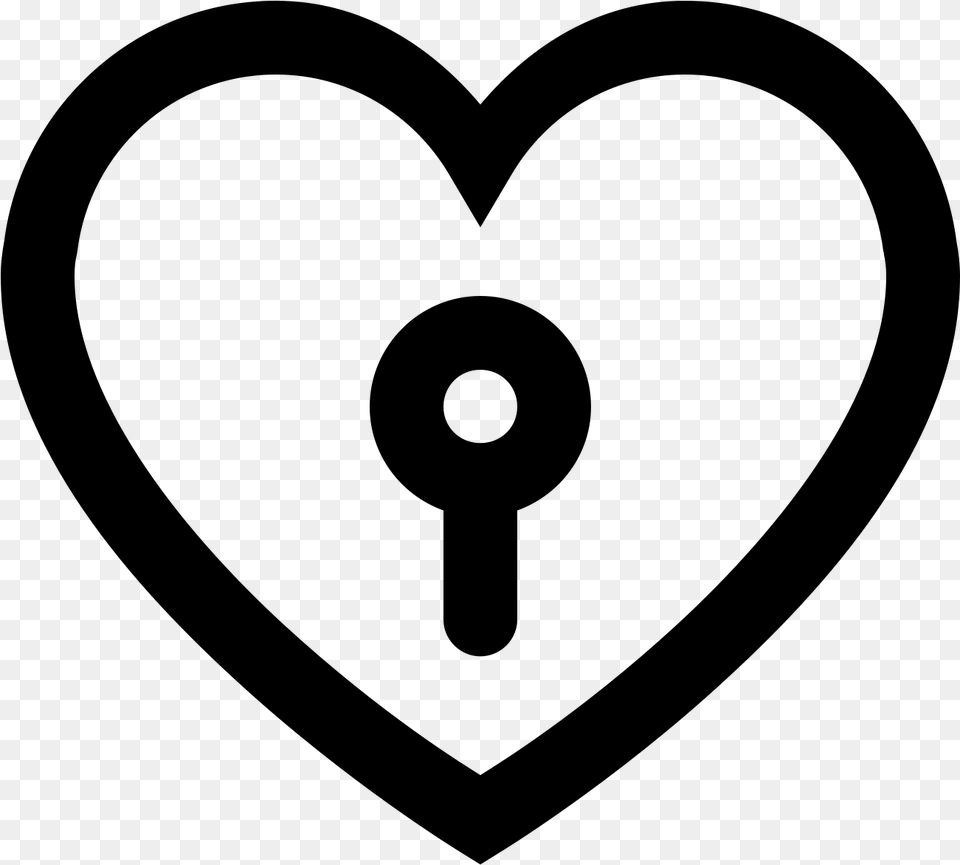 Key From Heart Icon Iconos Blancos, Gray Free Transparent Png