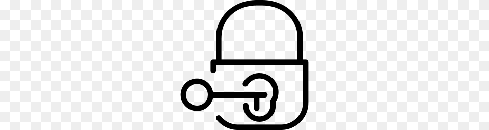 Key Lock Icon Line Iconset Iconsmind, Gray Png Image