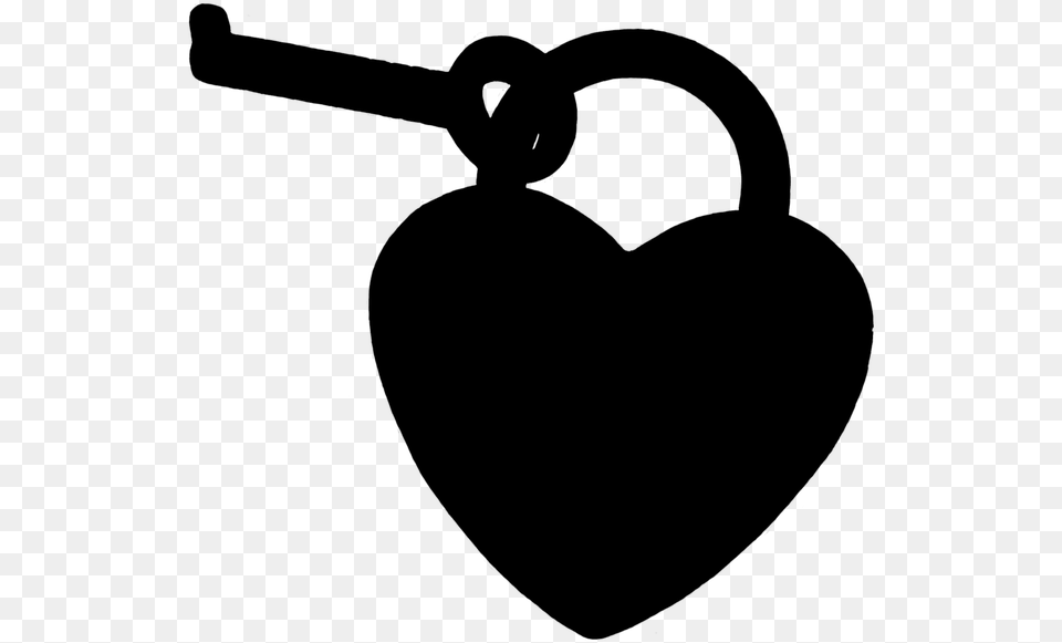 Key To The Heart Silhouette Black Love, Gray Png Image