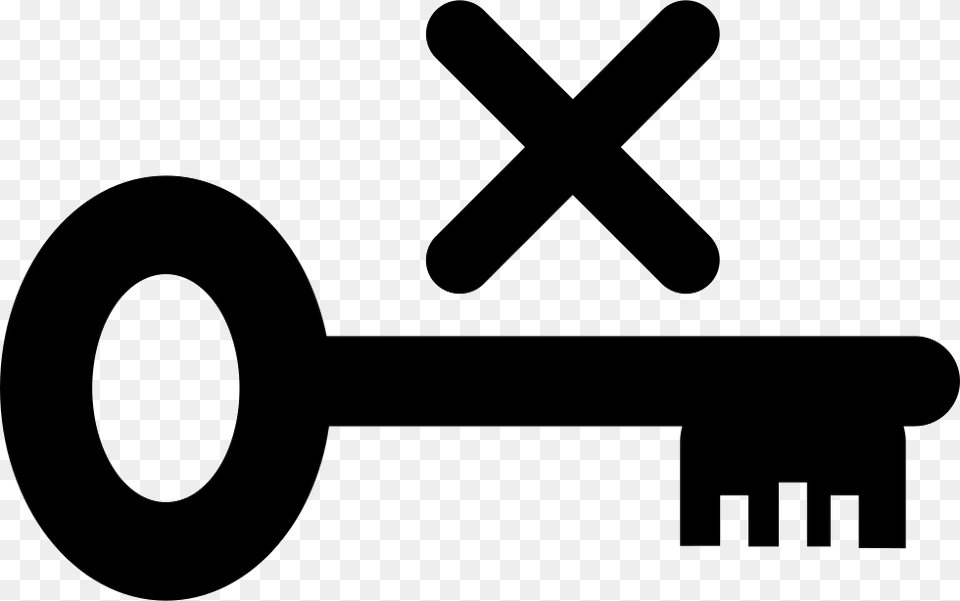 Key With Cross Sign Png