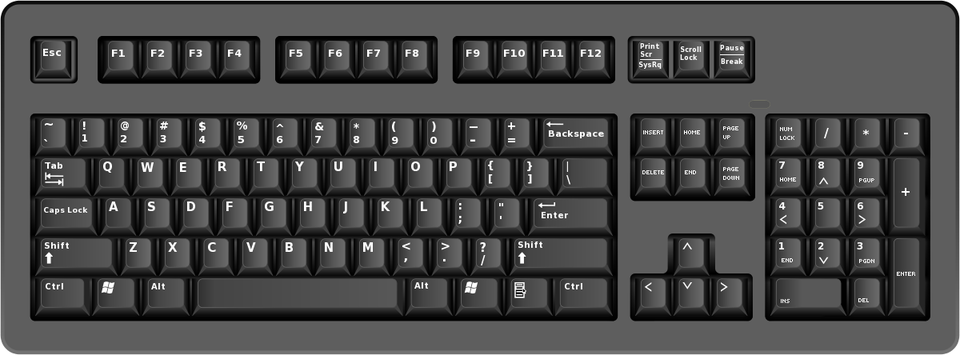 Keyboard Black, Computer, Computer Hardware, Computer Keyboard, Electronics Free Transparent Png