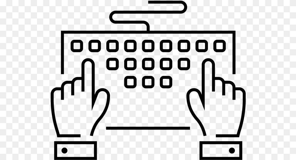 Keyboard Clipart Icon Hands On Keyboard Icon, Gray Free Transparent Png
