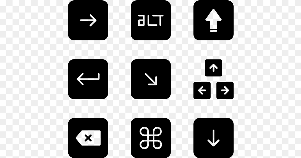 Keyboard Keys Icons Keyboard Keys Icon Pack, Gray Free Png