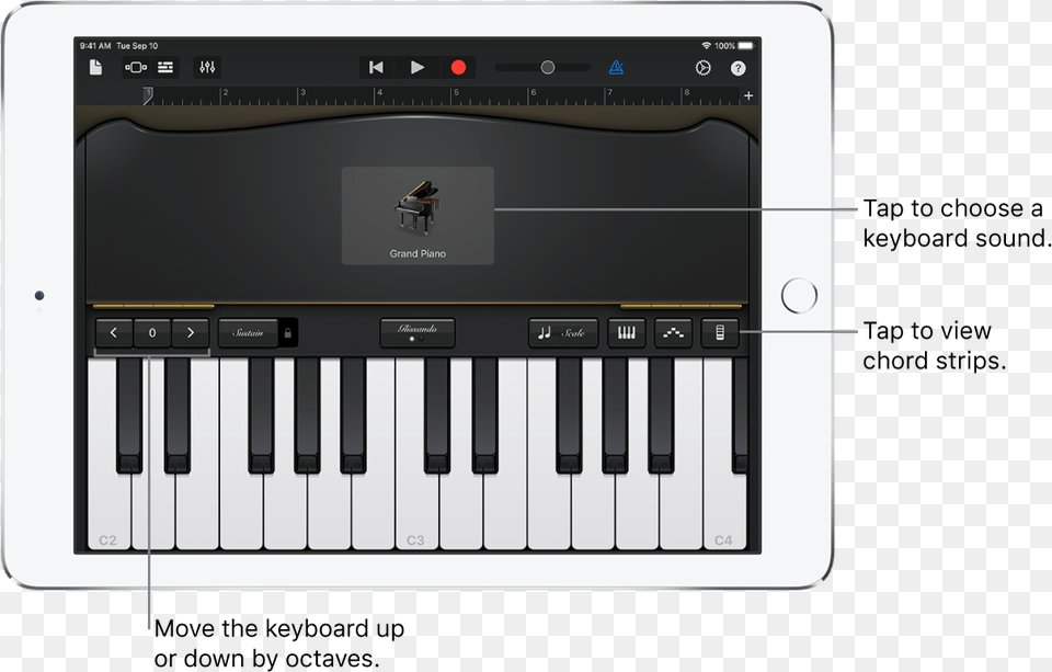 Keyboard Touch Instrument Garageband Spela Piano, Musical Instrument Png