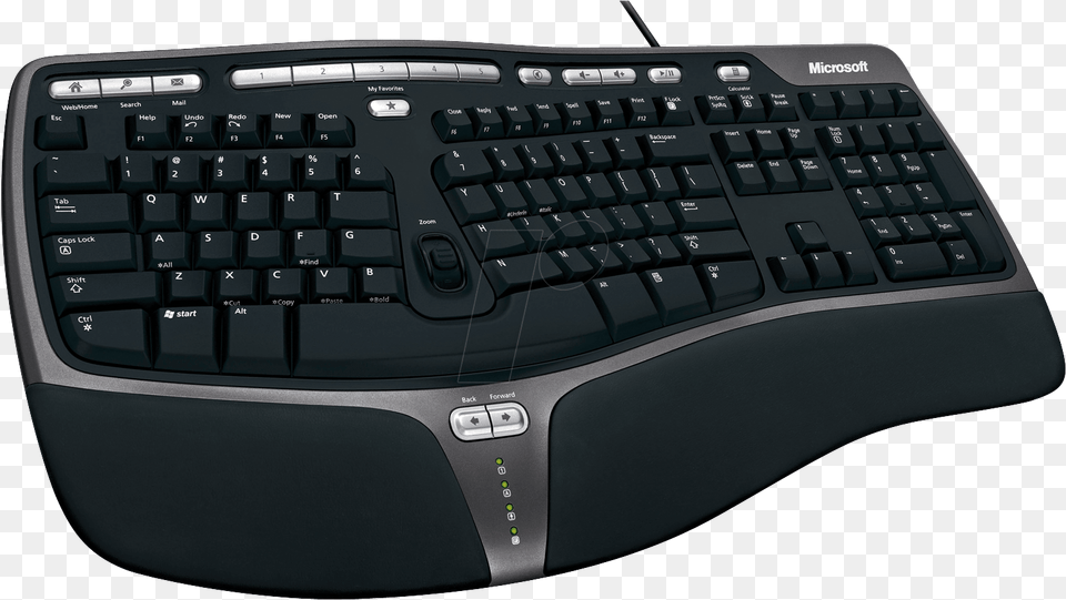 Keyboard Usb Black Ergonomic Microsoft, Computer, Computer Hardware, Computer Keyboard, Electronics Png Image