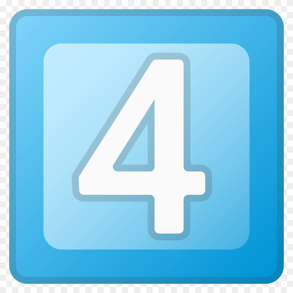 Keycap 4 Emoji Clipart, Number, Symbol, Text, Sign Png Image