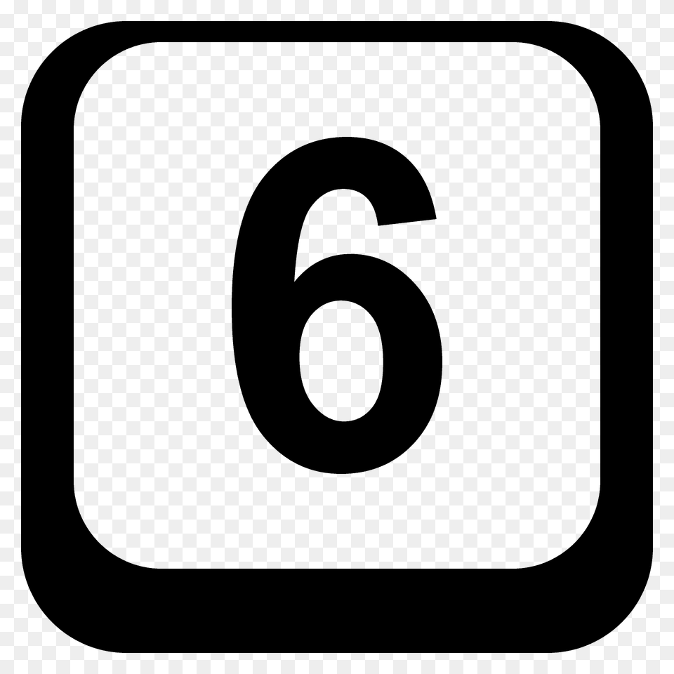 Keycap 6 Emoji Clipart, Number, Symbol, Text Png Image