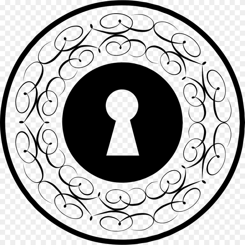 Keyhole Circle With Thin Ornamental Lines Icon, Disk Free Transparent Png