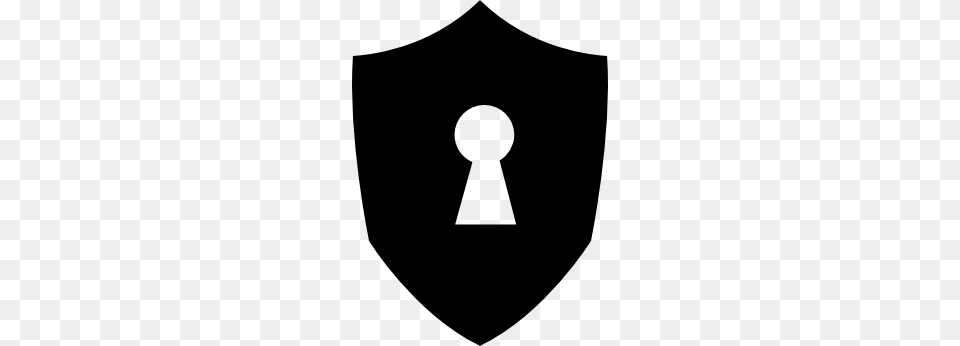 Keyhole In A Shield Black Shape Pngicoicns Icon Download, Armor Png