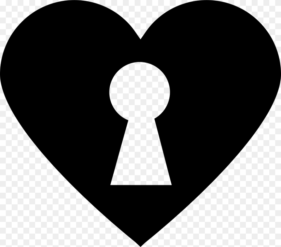 Keyhole In Black Heart Comments Heart Keyhole, Stencil, Disk Png Image