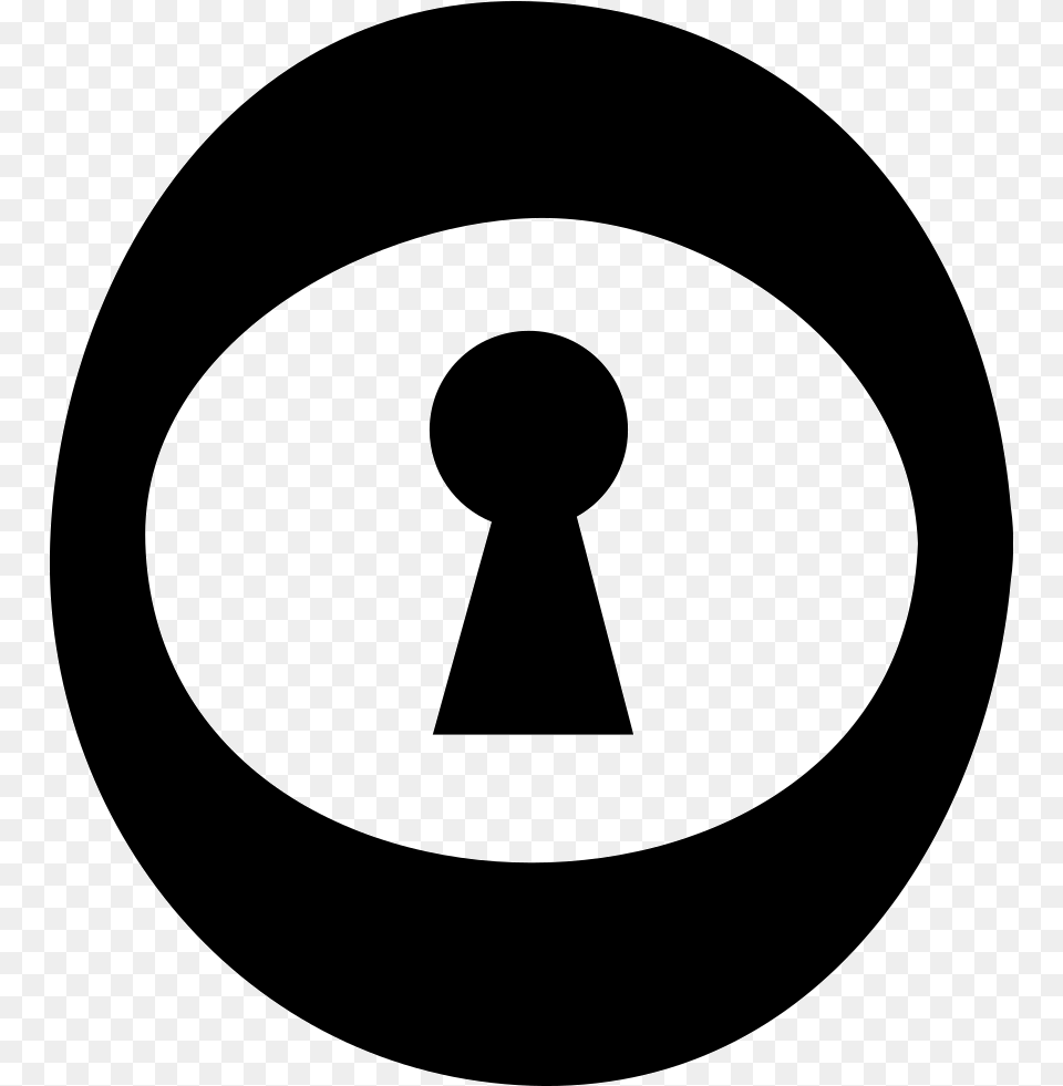 Keyhole In Oval Shapes Icon, Disk Free Transparent Png