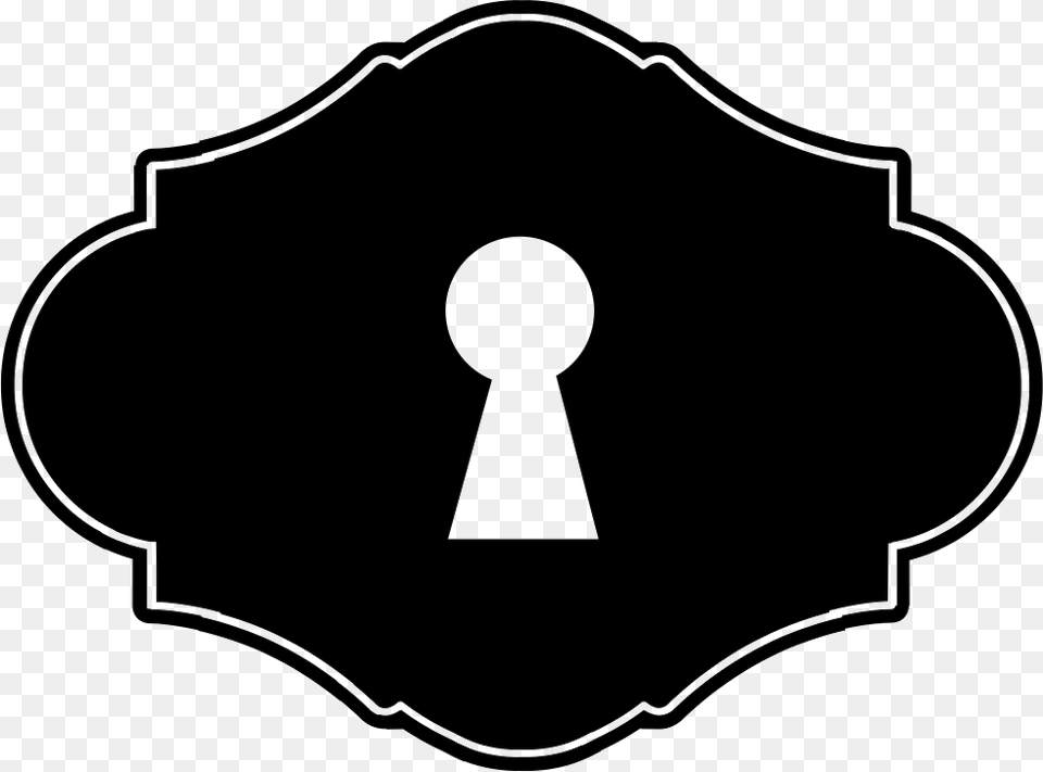 Keyhole Of Old Style Comments Clip Art Lable, Stencil Png Image
