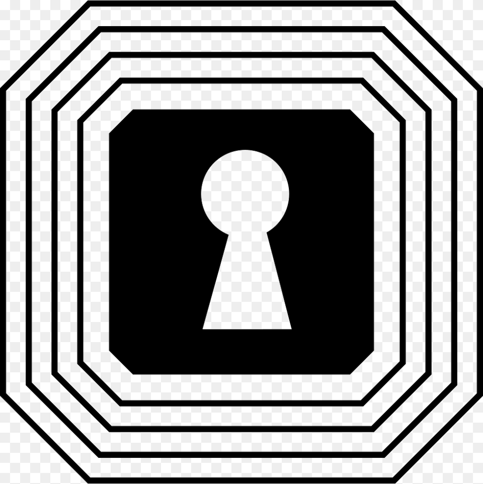 Keyhole Shape In A Square With Points In Angles Surrounded Stop Sign Free Png Download