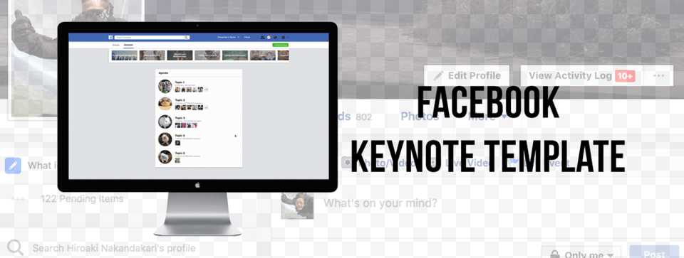 Keynote Template With A Facebook Groups Theme, Screen, Computer Hardware, Electronics, Hardware Png