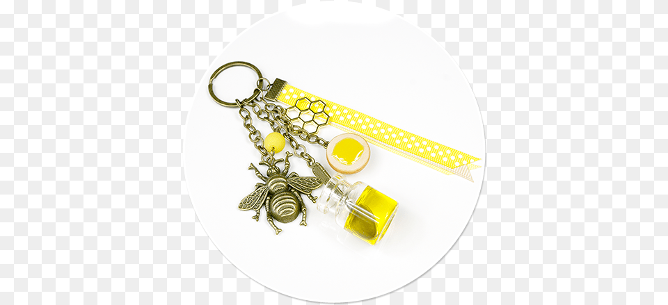 Keyring With Honey Jar No Keychain, Accessories, Jewelry, Bracelet, Gold Free Png
