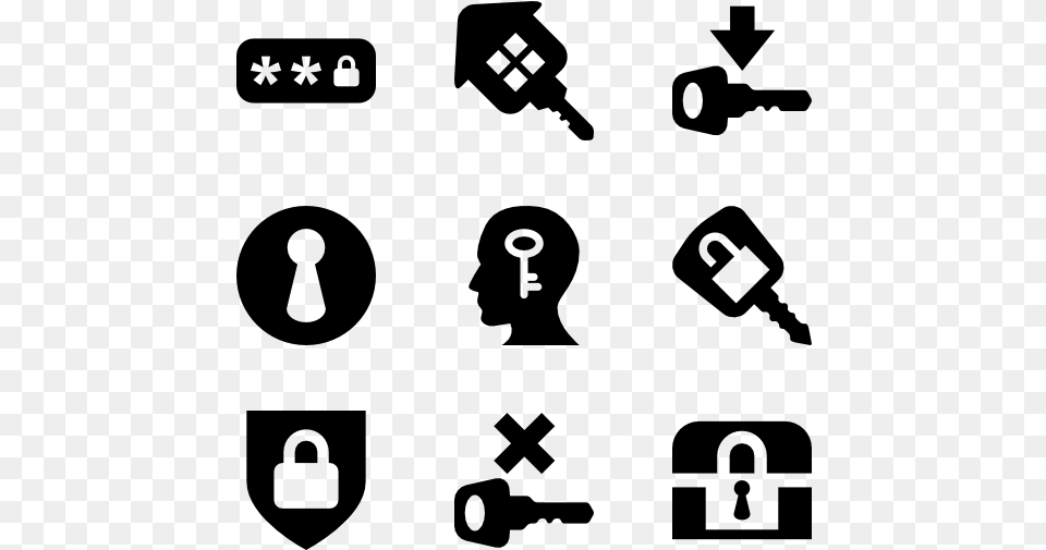 Keys And Locks Film Reel Icons, Gray Free Png