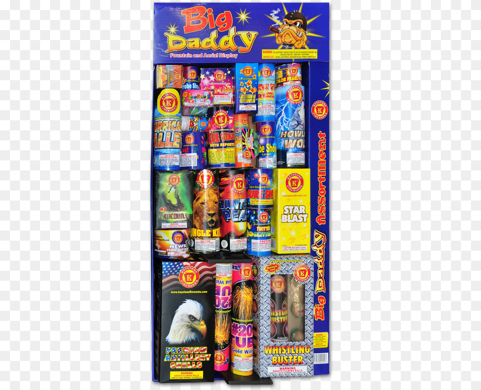 Keystone Fireworks Assortment Big Daddy Fireworks Packs, Animal, Bird, Food, Sweets Png