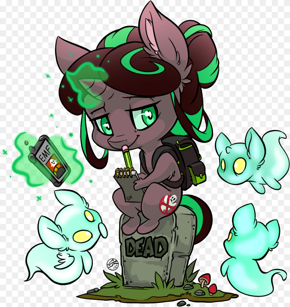 Kez Backpack Female Ghost Gravestone Mare Oc Cartoon, Art, Graphics, Publication, Comics Free Png