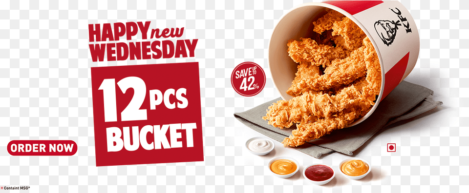 Kfc Chicken Name Of Wednesday Special Bucket, Advertisement, Food, Fried Chicken, Nuggets Free Png